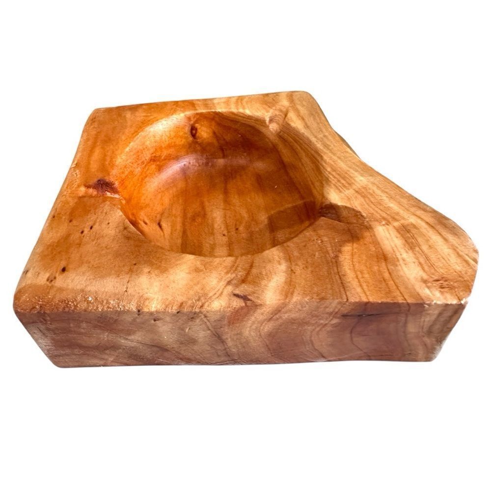 Rustic Natural Wooden Carved
Bowl - Decorative, Smudging, or
Tabletop Accent